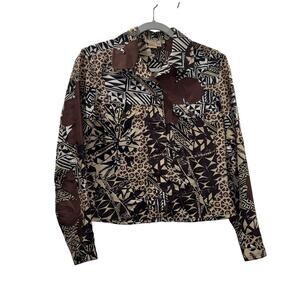 Vintage 100% Silk Button-Up Jacket – Size SP (Small Petite)